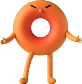 Angry Donut 3d Character Illustration